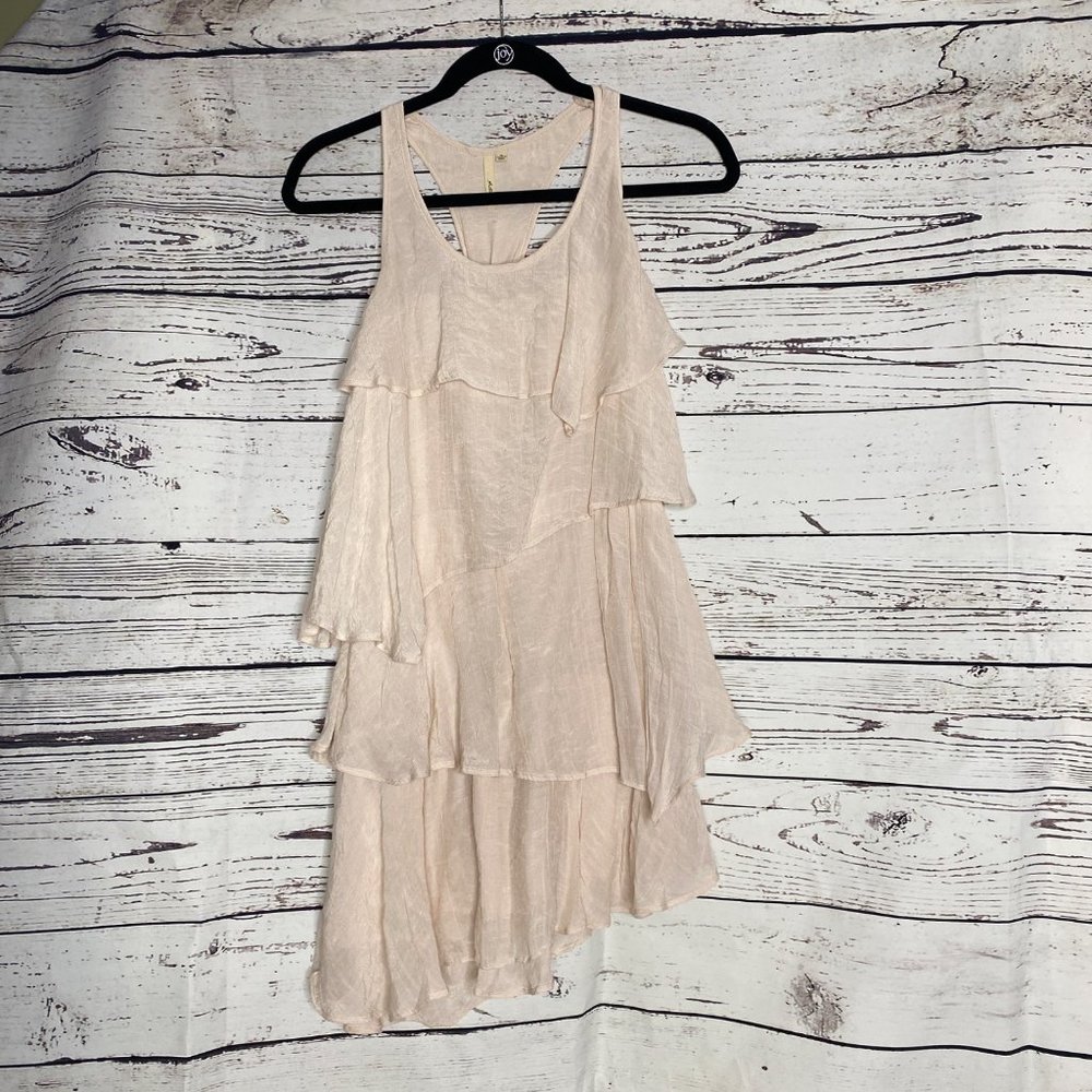 Bella D. Ruffle Tiered Racerback Soft‎ Tunic Tank Bohemian Style Size Small
